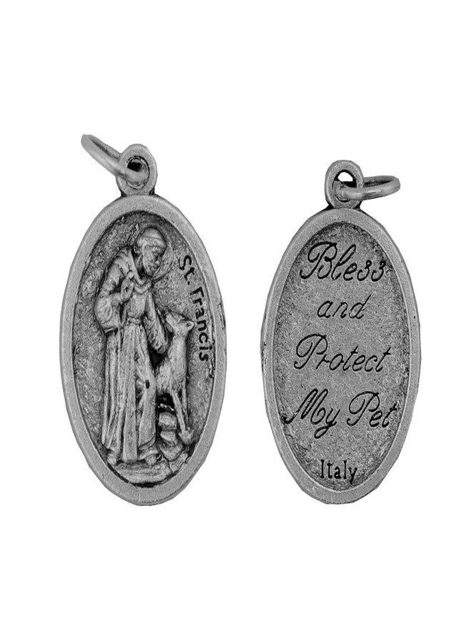 VENERARE St. Francis Medal | Small Oval Collar Charm | Great Gift for Pet Lovers | Comes With Different Colored Card | Christian Goods (Orange Card) - Image 2